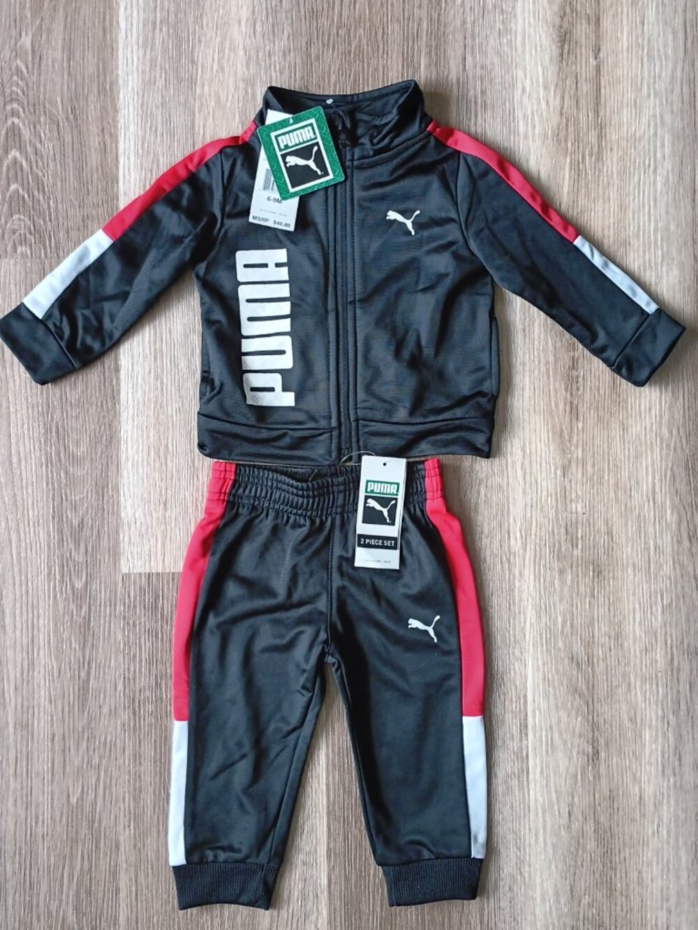 Original Puma Size 6-9M Boy's Sets Jacket Jogger Black New